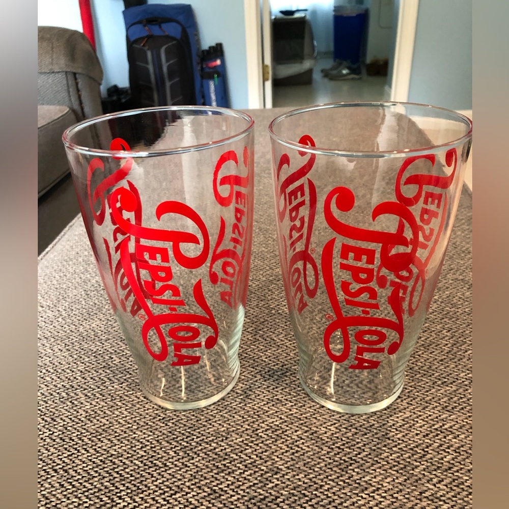 Vintage 1980’s PepsiCola Glasses (Two), 32 ounces each